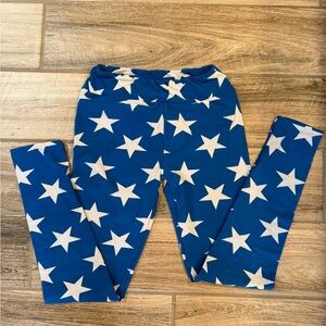 Blue Star Pattern Leggings